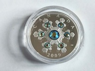 Uncja srebra - 20 Dollars 2009 - kolekcja: Snowflake, Śnieżynka - Blue