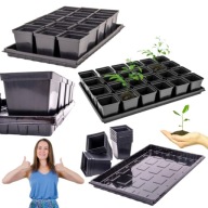 DONICZKI DO ROZSADY PLASTIKOWE Z PODSTAWKĄ DONICZKA PRODUKCYJNA 15 SZT.