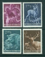 AUSTRIA** Głuszec, sarna, dzik, jelenie Mi 1062-65