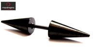 PIERCING Kolczyk do ucha STAL GROTY 12 mm BLACK