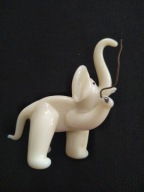 Piękny szklany słonik, ręczna robota, uran, Jarosław Brychta 5,6cm (A122)