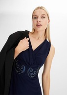 Hit!_NOWA koktajlowa WYSMUKLAJĄCA sukienka granat HAFT CEKINY_podatna 46/48