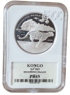 10 FRANC 2007 KONGO GEPARD POSREBRZANA PROOF GCN PR69 L