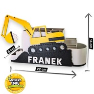 ORGANIZER PRZYBORNIK NA BIURKO KOPARKA GĄSIENICOWA DLA CHŁOPCA WYBIERZ IMIĘ