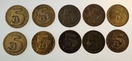 5 zł PRL 10 szt zestaw w różnym stanie