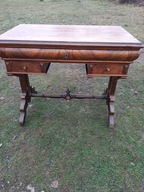 antyk stół biurko wiktoriańskie RZEŻBIONE DREWNIANE ORZECH 1890r.