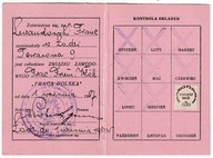 Zjednoczenia Zawodowe "PRACA POLSKA" znaczki , legitymacja 1937, Łódź, RR