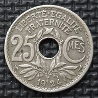 *FRANCJA [0127]*25 centymów 25 CMES 1924 Trzecia Republika Czapka frygijska