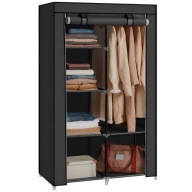 Szafa Songmics szafa z materiału 88 x 168 x 45 cm czarny