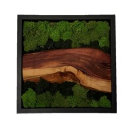 Obraz z mchu i drewna śliwy – ręcznie wykonany | dekoracja ścienna, prezent