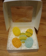 Jajka pisanki szydełkowe, rękodzieło zestaw 5 szt.