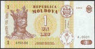 Mołdawia 1 leu 1994 - A.0001 - stan bankowy UNC