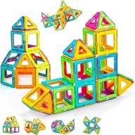 KLOCKI MAGNETYCZNE 60 ELEMENTÓW ZABAWKI KONSTRUKCYJNE DLA DZIECI OD LAT 3