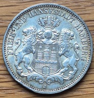 3 Marki 1909 Hamburg srebro 0,900