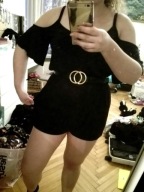 Czarny kombinezon krótki letni cold shoulders Missguided L