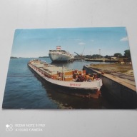 POCZTOWKA STATEK BARKA PORT ŚWINOUJŚCIE