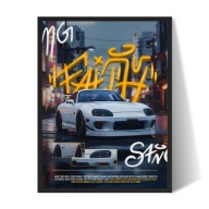 Plakat Toyota Supra w ramce 30x40 cm obraz samochodu na prezent biała