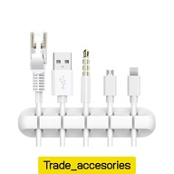 SAMOPRZYLEPNY ORGANIZER NA KABLE PRZEWODY DO BIURKA 5 KABLI BIAŁY