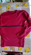 Sweter ciemna czerwień paski roz 46/46