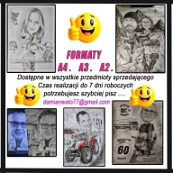 Karykatura A4 1 osoba zdjęcia rocznica urodziny ślub rysunek portret on ona