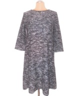 CIEPŁA LUŹNA SUKIENKA BIAŁO CZARNY MELANŻ 38 M