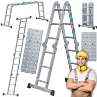 DRABINA ALUMINIOWA SKŁADANA ROZKŁADANA 4X3 PRZEGUBOWA DUŻA WYSOKA 150KG