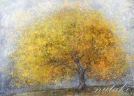 PLAKAT A3 DRZEWO jesienne żółte liście