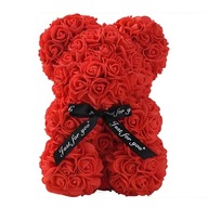 MIŚ Z RÓŻ PREZENT NA WALENTYNKI DZIEŃ BABCI ROSE BEAR LED WIECZNA RÓŻA