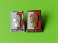 Oryginalne Odznaki Wojskowe - WZOROWY ŻOŁNIERZ - srebro i brąz - 2 sztuki