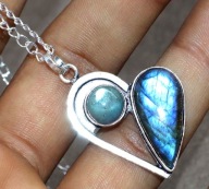 Naszyjnik Labradoryt Serce