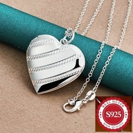 Srebrny Naszyjnik 925 – Otwierane Serce na Zdjęcie | Sekretnik 55 cm