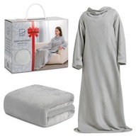 KOC Z RĘKAWAMI KOC BLUZA 2W1 OVERSIZE ZIMOWY 130X180 PREZENT