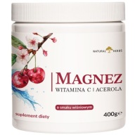 MAGNEZ w proszku Wiśniowy ACEROLA WITAMINA C zmęczenie cytrynian 400g