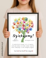 Pamiątka zakończenie szkoły przedszkola Dzień Nauczyciela łapki z imionami