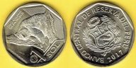 Peru 1 Sol De Oro 2017 r. NIEDŹWIEDŹ