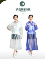 damski płaszcz przeciwdeszczowy pvc błękitny