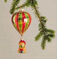 Bombka miś z balonem szklana kolorowa bombka na prezent dla dziecka ozdoba