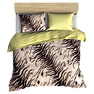 pościel z polaru 160x200 +2x70x80 zamek P 311-1 Tygrys jasny / ecru