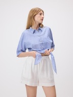 RESERVED PREMIUM szorty spodenki z lnu 100% len białe S