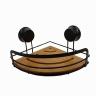 PÓŁKA ŚCIENNA NAROŻNA ŁAZIENKOWA BAMBUSOWA SMKUKEE BEZ WIERCENIA