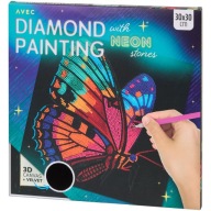 Haft Diamentowy Motyl Kwiaty Diamond Painting Mozaika Aksamitne Płótno 3D