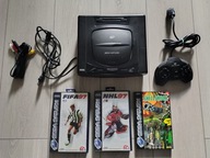 SPRAWNA SEGA SATURN PAL + PAD + OKABLOWANIE + GRY NHL, FIFA, SHELLSHOCK