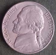 5 centów - 1983 "D" USA - T. Jefferson - Denver