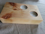 rustykalny świecznik drewniany świecznik na tealighty sosnowy upcykling