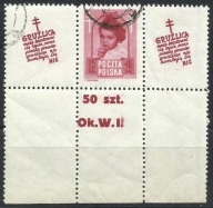 *1948 Fi 488 Pw 10 kas. GRUŹLICA trójka d / margines - oznaczenie walca