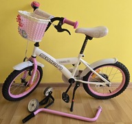 Rower Swan Diana 16″ dla DZIEWCZYNKI RÓŻOWY kółka boczne prowadnik KOMPLET
