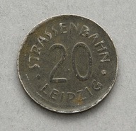 NIEMCY NOTGELD STRASSENBAHN 20 PFENNIG LEIPZIG (1919) ŻELAZO OCYNKOWANE