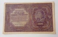 1000 Tysiąc marek polskich 1919 wielki banknot oryginał 1 szt.