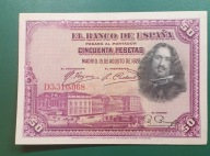 Banknot 50 peso 1928 UNC,Hiszpania
