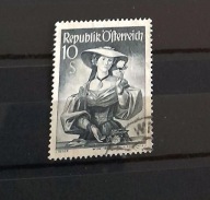 Cenny luzak z serii Kapelusze /Stroje Mi 926 AUSTRIA kasowany 1948r 6Eu